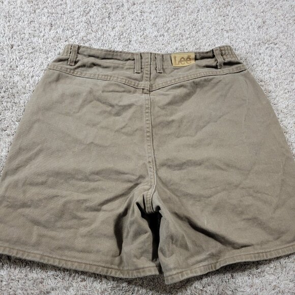Vintage Lee Denim Shorts Jorts Womens 18W Brown Stretch Waist Zip Fly Fade - Picture 5 of 8
